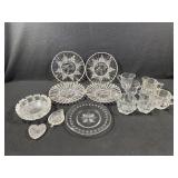 Crystal & Clear Glass Plates, Cups, Dishes