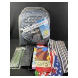 Tie Rug, Garden Flags, Power Strip, Tent Stakes