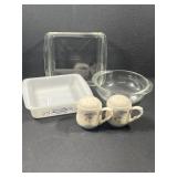 Pyrex, Glasbake Baking Pans, Salt & Pepper