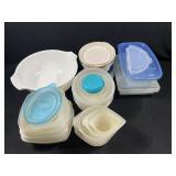 Plastic Containers, Lids, Bowl