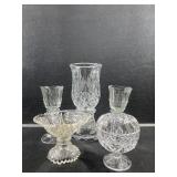 Crystal Vase, Candle Holders