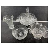Mikasa Crystal Flower Bowl, Basket, etc