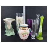 No. 63 Colonial Vase, Floral Etched Vase, etc
