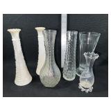 Bud Vases, Milk Glass
