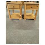 (2) Wooden Side Tables w/ Drawers