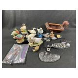 Duck/Loon Figurines, Pencil Sharpeners, Basket
