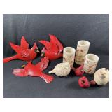 Tin Cardinals, LED Candles, Songbirds