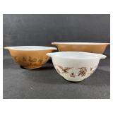 Pyrex Cinderella Nesting Bowls -Brown and White
