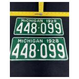 1928 Michigan License Plates