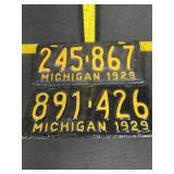 1929 Michigan License Plates