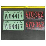 1938, 1931 Michigan License Plates