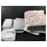 Full size quilt and pillow shams, sheets