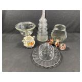 Clear Glass Dishes, Squirrel Figurines