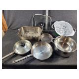 Pots, Pans, Strainer