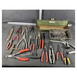 Drill Bits, Needle nose pliers, O ring Pliers