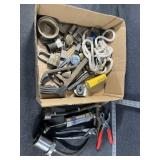 Stant pressure tester, Locks, Wrenches, Saw & more