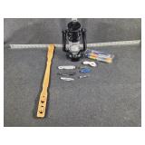 Lantern, Backscratcher, Pocket Knives