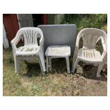 Plastic Outdoor Chairs & Tables, Folding Table