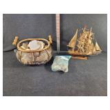 Seashells, Basket, Model Ship