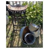 Metal Stool, Buckets
