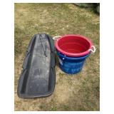 Plastic Buckets, Snow Sled