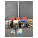 Assorted Jars, Electrical Supplies, Clamps & More