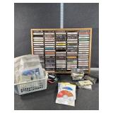Wooden Storage full of Assorted Cassettes