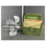 Metal Westinghouse Desk Fan & Filing Box