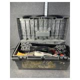 Black Tool Box w/ Drill Bits, Sockets & More