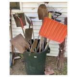Trash Bin with Handled Tools