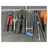 Basin Wrench, Black Smith tongs, Bolt Cutters