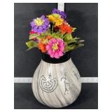 Native Etched Pottery Vase