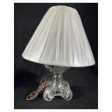 Vintage Clear Glass Pedestal Embossed Oil Lamp