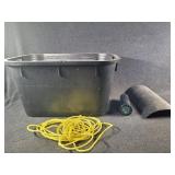 Plastic Bin w/ Fittings, Brushes & More