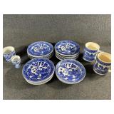 Blue and White Phoenix Bird Small Custard Cup