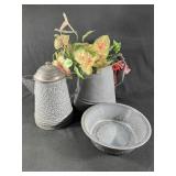 Enamel Coated Basin & Pitchers