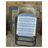 (2) Card Tables, (4) Chairs & (1) Knitted Chair