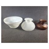 Glass Punch Bowl & Lamps Shades