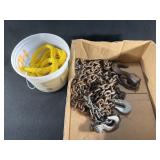 Tow chain w/hooks and tow rope w/hooks