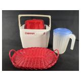 Coleman cooler, wicker basket