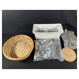 Silverware, Wicker Basket & More