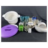 Salad Spinner and Assorted Glassware