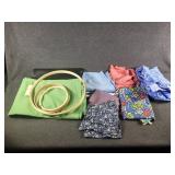 Embroidery Rings & Assorted Fabric