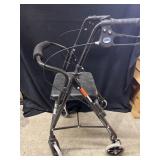 Walking roller walker with seat