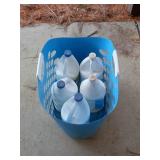 Bleach Bottles and Plastic Basket