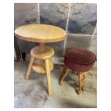 Spiral Stool and Small Padded Stool