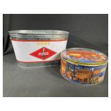 Coca-Cola tub, cookie tin