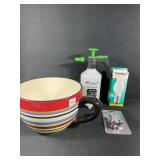 Coffee cup flower pot (lg.), hand sprayer, & more