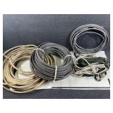 Assorted length of wiring, boat cable and rope