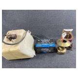 Windshield washer reservoir, disk brake pads